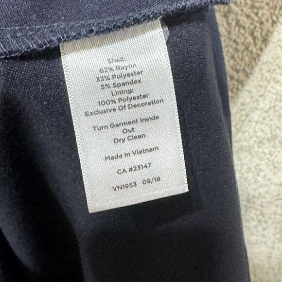 Talbots Ponte Fit &‎ Flare Dress Women's 4P Navy Blue Scarf Tie 3/4 Sleeve NWT - Picture 8 of 12